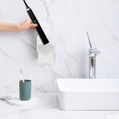 Porte-brosse à dents électrique stable en métal blanc minkissy lot de 2 - 8