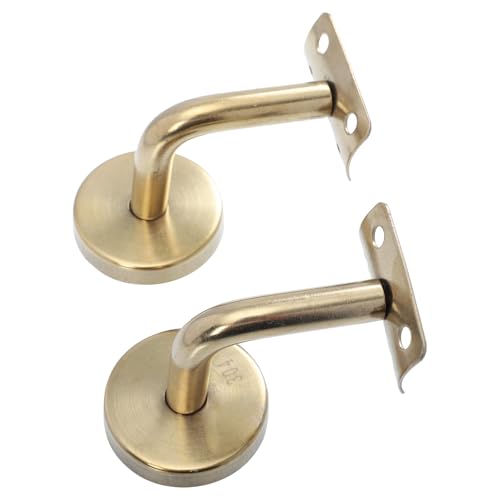 Soporte de barandilla dorado Zerodeko de 60x60 mm en acero inoxidable macizo para escaleras