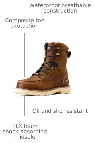 Image of ARIAT Work Rebar Lift 8 inch Waterproof Composite Toe Work Boots
