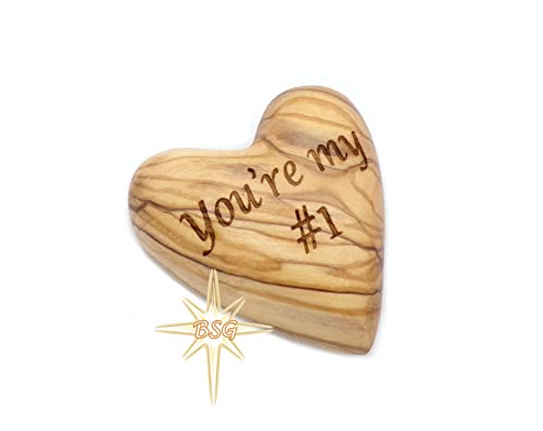 Personalized Heart, Customized Gifts, Olive wood, Wooden Hearts, Valentines Gift for girlfriend, boyfriend, mom, dad, him, her, bff, Custom gift, couples love, 3d stones, Anniversary, Valentine decor
