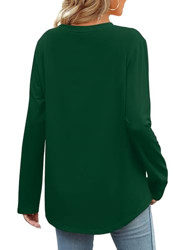 Image of Elesomo Womens Shirts Casual Crew Neck Short /Long Sleeve Tunic Tops Tees
