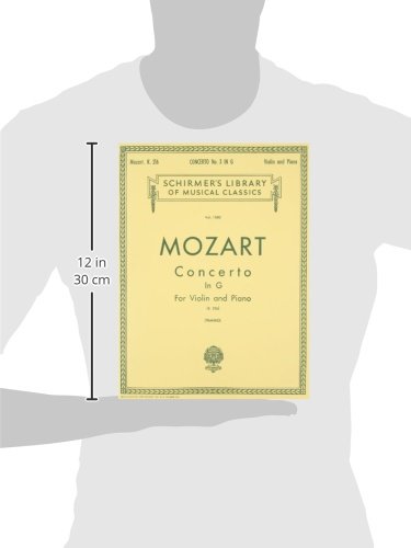 Mozart - Concerto No. 3 in G, K.216 | Violin and Piano Sheet Music | Schirmer's Library of Musical Classics Vol. 1580 | Classical Violin Solo with Piano Reduction - Image 3