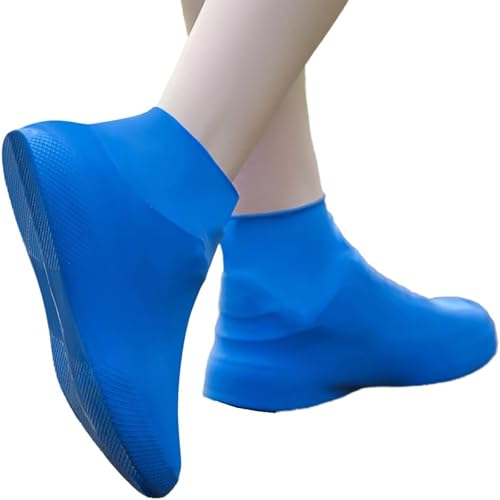 Waterproof Shoe Covers, Elastic and Reusable Shoe Protector for Rain and Wet Weather, Universal Size Fits Shoes Size 41-47, Blue4