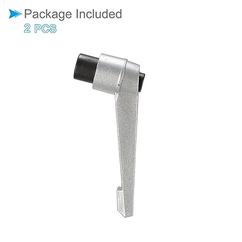 Image of Clamping Lever Handles, M6 Female Thread 58mm Lever, Adjustable Quick Release Locking Rotating Knobs Silver Tone - (Applications: for Lathe Machinery), 2-Pieces