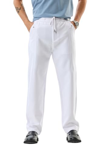 Image of SNITCH Men Chinos | Slim Fit Mid Rise Solid Pattern | Cotton Blend with Medium Stretch & Smooth Texture | Button & Zip Closure for Casual & Street Wear