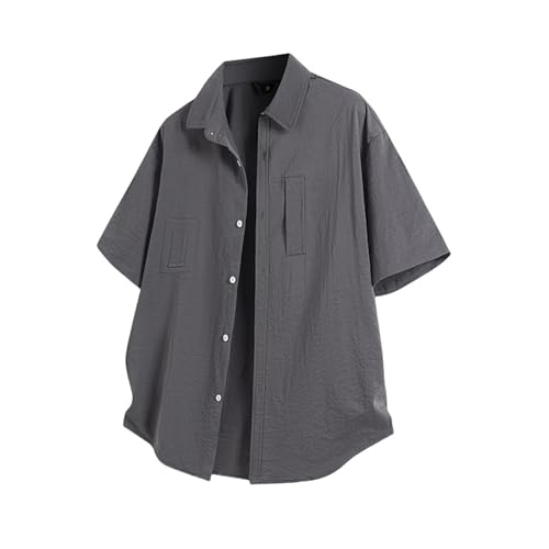 Chemise d'été légère pour homme USTZFTBCL à manches courtes et coupe décontractée
