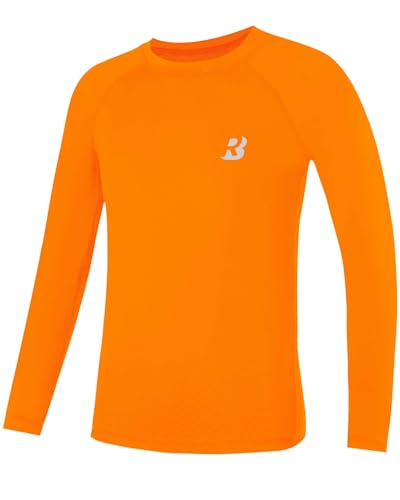 Roadbox Boys Youth Compression Shirts - 1 Pack Long Sleeve Athletic Undershirt Kids Quick Dry Base Layers for Baseball Soccer Football