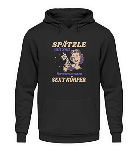 Spätzle avec sauce – Proverbes souabes – Cadeaux – Sweat à capuche unisexe, jet black, XS