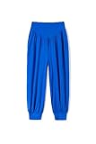 AvaCostume Boy's Baggy Casual Harem Pants Girls Dance Trousers Blue 14