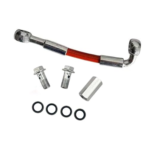 Conduite de frein flexible tressé inox 160cm M10 pour moto avec adaptateur 2 voies