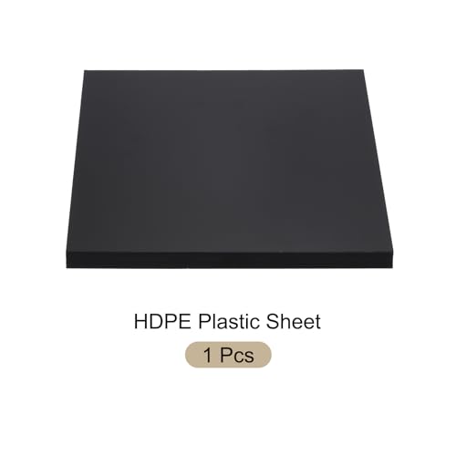 Image of 6 inch x 6 inch x 1 /2 inch HDPE Plastic Sheet, High Density Polyethylene Sheet Cutting Board Black Solid Block, [for DIY, Home Floor]