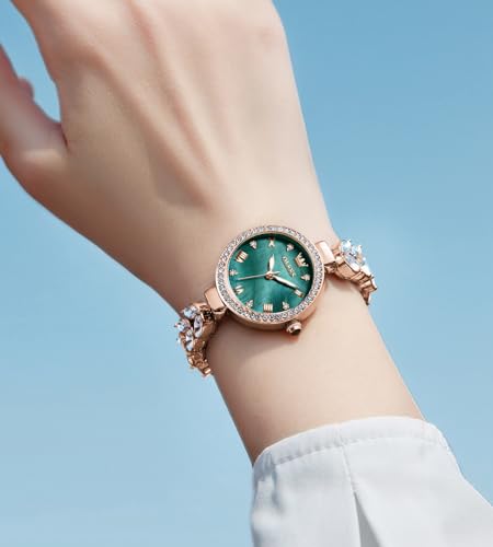 Image of OLEVS Diamond Watch for Women Luxury Dress Rose Gold Bracelet Casual Elegant Waterproof Date Ladies Quartz Wrist Watches