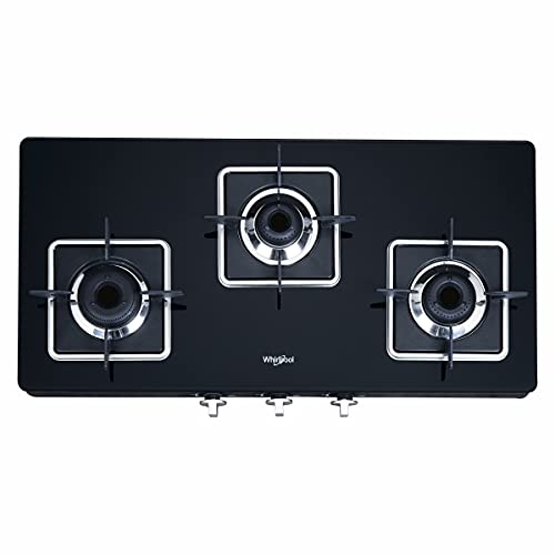 Whirlpool 3 Burner Auto Ignition Heavy Duty Forged Brass Gas Stove with Rust Free Body (GRANDIOSA Prime 773 CT AI)