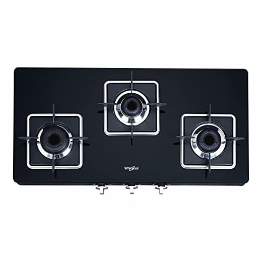 Whirlpool 3 Burner Auto Ignition Heavy Duty Forged Brass Gas Stove with Rust Free Body (GRANDIOSA Prime 773 CT AI)