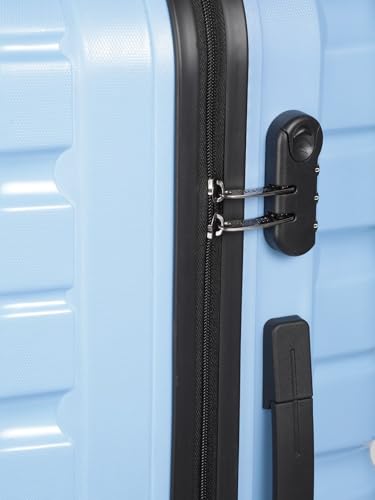 Image of Teakwood 65 CM Unisex Trolley Bag for Travel, Hard Cabin Trolley Large Travel Suitcase Bag, Lock System 360 Degree 8 Rotating Wheels (65 CM, Powder Blue)