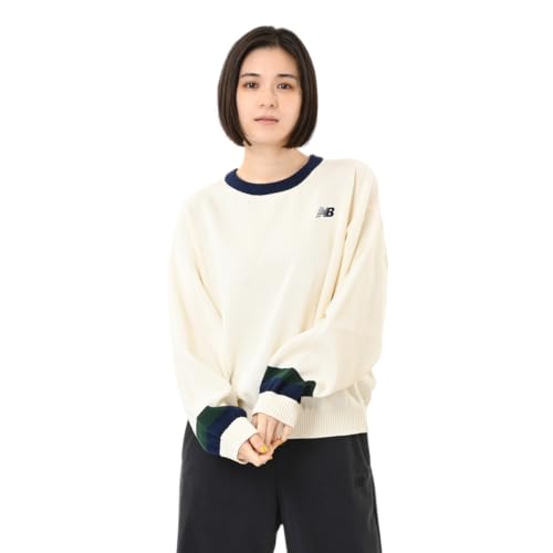 new balance(ニューバランス) 長袖Tシャツ ラインニットプルオーバー (AWT55682) 日本限定 ニット トレーナー 長袖 レディース