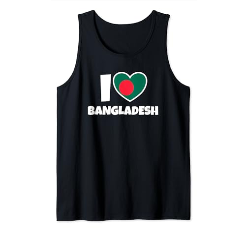 I Love Bangladesh con bandera y corazón Camiseta sin Mangas