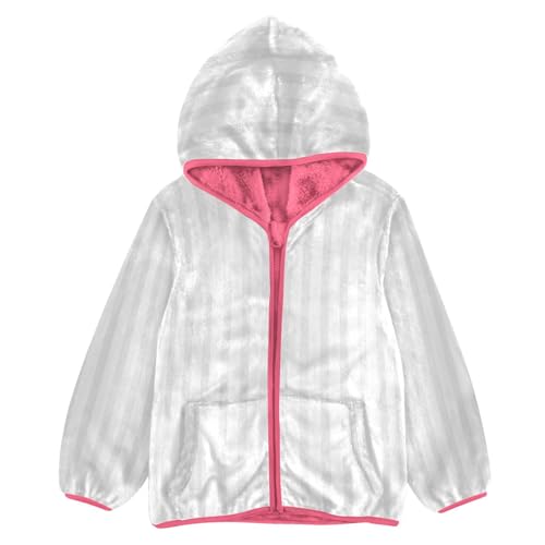 GuoChe Abstract White Gray Pinstripe Kid Fleece Jacket