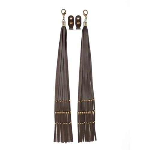 Housses leviers de frein en cuir marron avec franges crâne pour moto Harley Indian