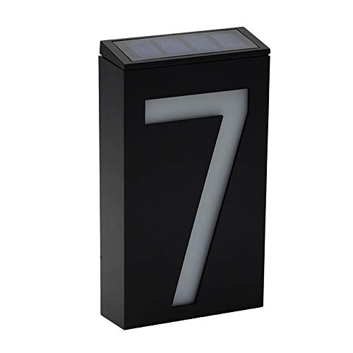 Lampada da parete a 6 LED a energia solare, per illuminazione della porta, con numero civico, impermeabile, 7
