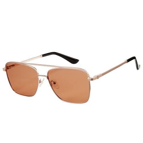 Cyxus Sonnenbrille Herren Damen Klassisch Polarisiert Sonnenbrille Outdoor UV 400 für Fahren Angeln Reisen Metallrahmen P1122 (Braun)