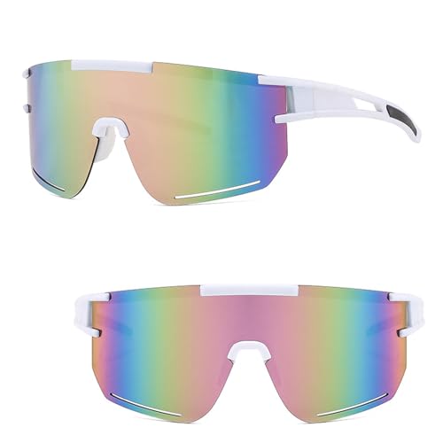 XSYKJGS Schnelle Brille, Hellrosa Fahrradbrille, Sonnenbrille Herren Damen UV400 Schutz Polarisierte Sonnenbrille für das Reiten, Skifahren und Angeln im Fallschirmspringen