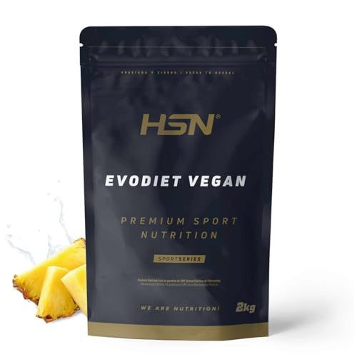 HSN Evodiet Vegan (Aislado de Proteína de Soja, Inulina y Glucomanano) | Piña 2Kg | Ideal para tomar antes de las comidas | No Contiene Dosificador | No-GMO, Vegano, Sin Gluten