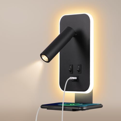 Applique da parete bianca led orientabile 15w 3000k 4000k 6000k perenz camera - 6774BCT