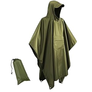 Waterproof Lightweigh Hooded Rain Poncho Raincoat Jacket for Men Women Rain Coat with Pocket Adult Outdoor Hiking