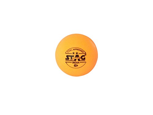 Image of Stag Two Star Plastic Table Tennis Ball, 40mm Pack of 6 (Orange)