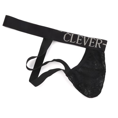 Men's Jockstrap Underwear Sexy Fashion Floral Lace Panties Brief Mens Underwear Breathable Work Out Athletic Supporter Black4