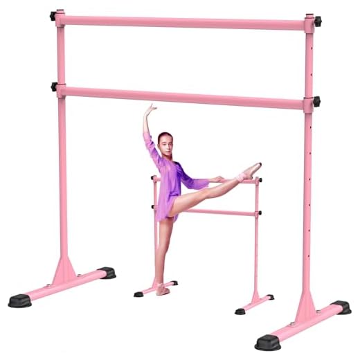 Lifeswell Height Adjustable Ballet Barre, 4ft Heavy Duty Freestanding Dance Bar with Steel Cross Bar, Anti-Slip Sturdy for Kids & Adults, Ideal for Home, Ballet, Fitness, Yoga