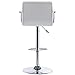 Vogue Furniture Direct Modern PU Leather Square Bar Stool, Adjustable Swivel Barstool with Back and Arms, Airlift Counter Height Chair for Kitchen Dining Pub Cafe, 1 Chair (Pearl White)