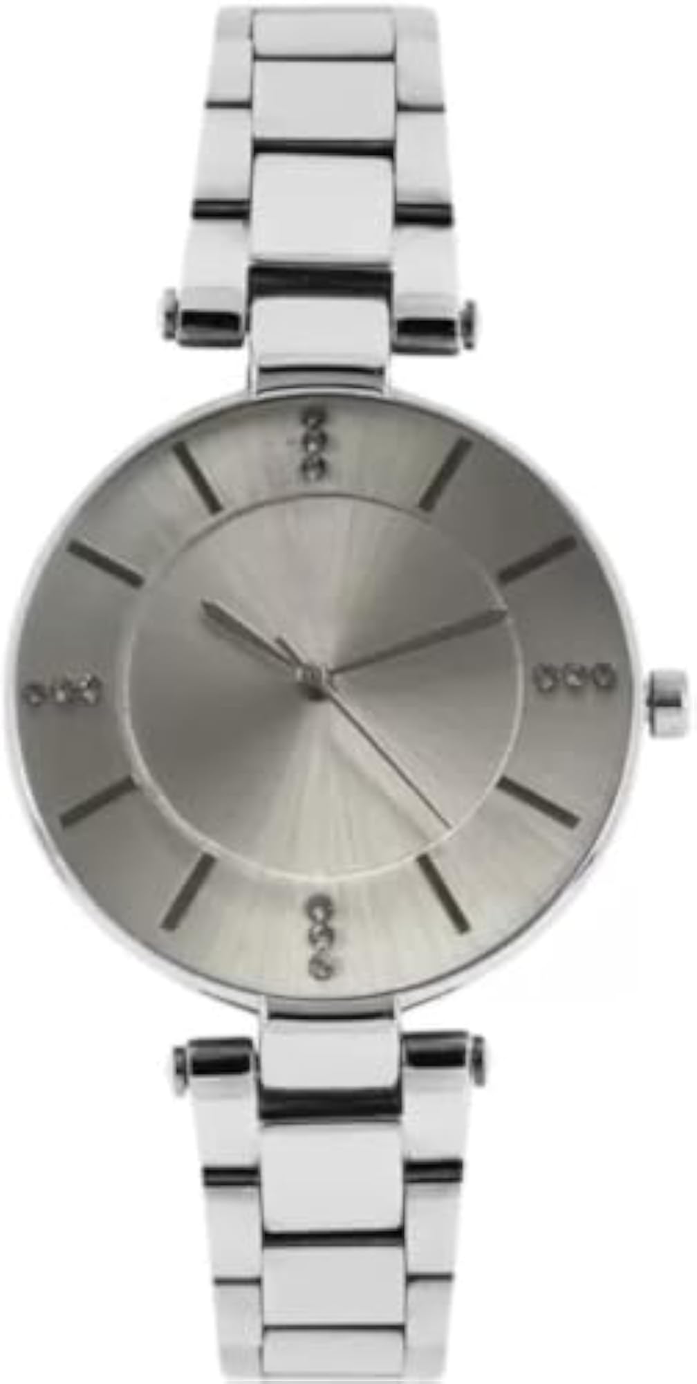 Women's Silver Dial Metal Belt Wrist Watch
