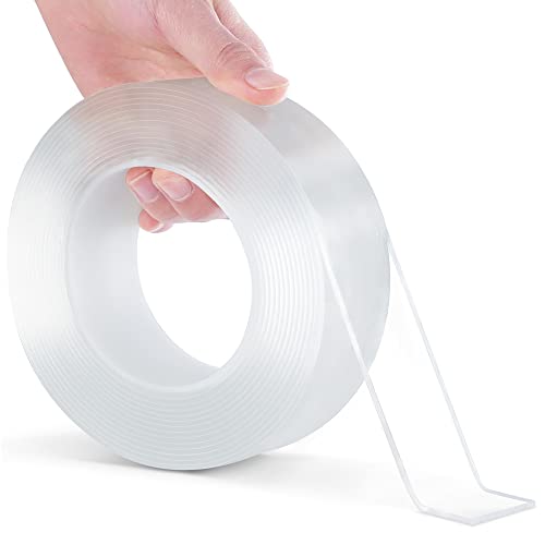 Teskyer Doppelseitiges Klebeband Extra Stark, Doppelseitiges Klebeband Transparent, Ablösbar, Mehrzweck, 30 mm x 5 m Cover
