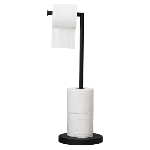 BWE Matte Black Toilet Paper Holder Stand Modern Tissue Roll