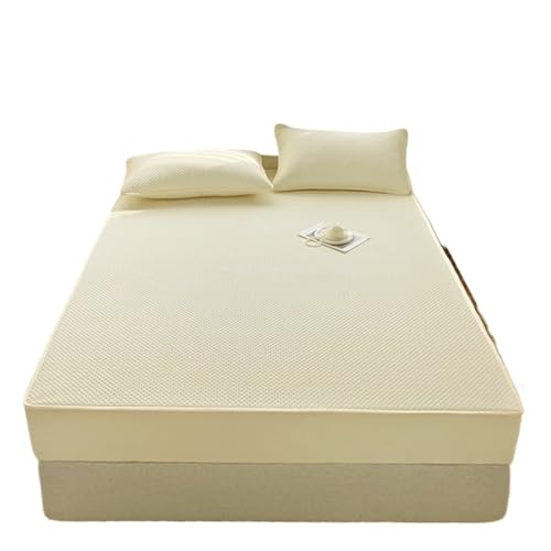 Funda de colchón Impermeable, Protector de Cama Acolchado de algodón, Tejido de Clase, se Adapta a hasta 30 cm de Profundidad para el Dormitorio, el colchón(6,160x200x30cm)