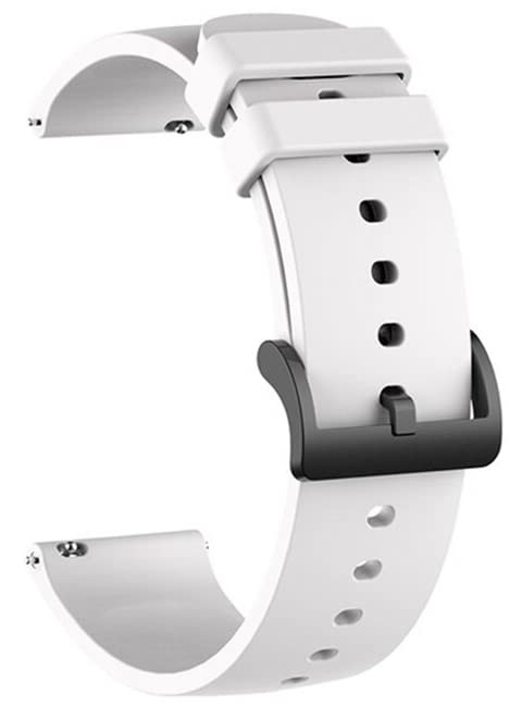 22mm Soft Silicone Smartwatch Strap/Band with Black Metal Buckle Strap for Smartwatch