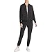DKNY womens Bomber Jacket, Black Bomber With Black High Density Stripe Logo, Large US