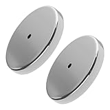 Master Magnetics Ceramic Round Base Magnet Fastener Pack - Heavy-Duty Strong Magnets - 95 lb Pull Each - Nickel-Plated - 3.20'' Diameter - 0.270'' Hole - 0.445'' Thick - 2-Pack