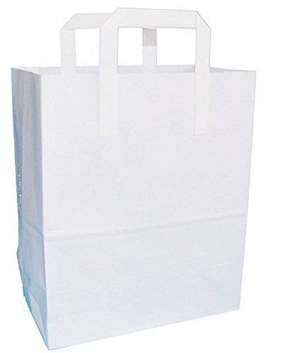 Thepaperbagstore 25 RED PAPER RE-USABLE SHOPPING BAGS WITH STRONG TWISTED HANDLES - Medium 250x110x310mm