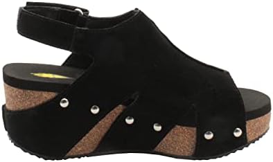 VOLATILE Women's Wedge Sandal, Black, 8 | Image 5