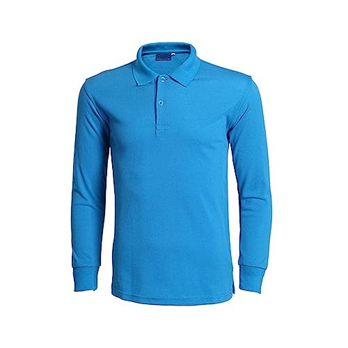 Generico Polo Uomo Slim Fit Camicia a Manica Lunga da