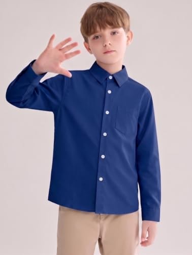 Image of Shirt for Kids | Long Sleeve Club Collar Shirts | Formal and Casual Wear | Stylish Solid Shirt for Boys and Girls | Regular Fit Buttoned and Chest Pocket