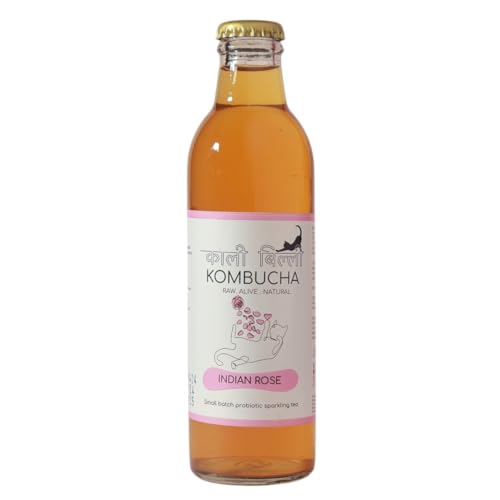 Image of KAALI BILLI Kombucha Indian Rose | Naturally Brewed Fermented Tea Drink with Floral Notes | Refreshing Beverage for Everyday Consumption | 250 ml Pack of 4