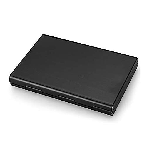 TWSTYFAL Kartenetui Kreditkarten Etuis für Damen Herren aus gebürstetem Edelstahl - Visitenkarten Etuis 6 Fächer für bis zu 10 Karten - EC Karten Hülle RFID NFC Schutz Kreditkartenetui (schwarz) Cover