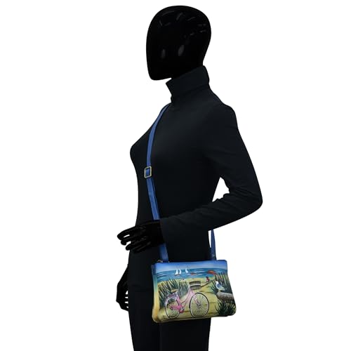 Anna by Anuschka Women's Original Genuine Leather Hand-Painted Leather Small Zip Around Crossbody - Leather Handbag for Women3