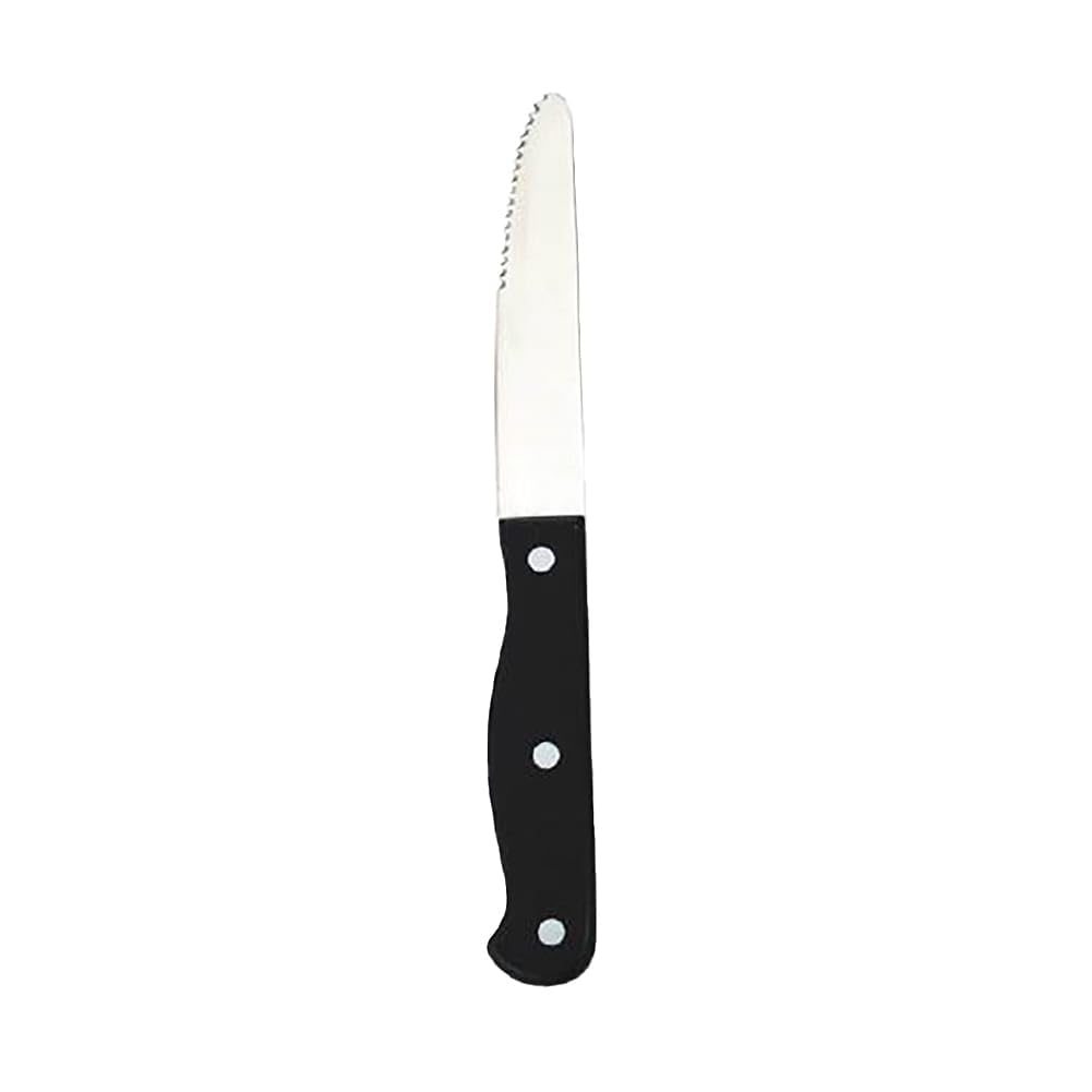 S/S 10" Steak Knife with Round Tip - Dozen by American Metalcraft – Stainless Steel, Black, Pack of 12, Model KNF8