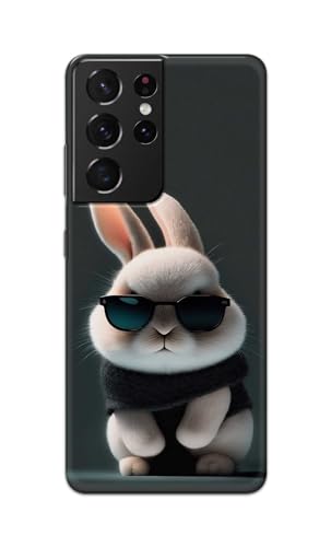 Image of PRINTFIDAA Printed Hard Back Cover Case for Samsung Galaxy S21 Ultra 5G Back Cover (Cool Baby Rabbit) -112