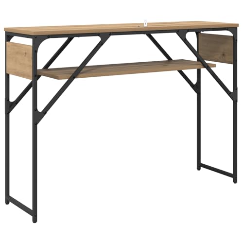 Table console chêne 105x30x75 cm : le meuble de rangement compact optimisé pour le SEO - 8